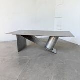 Handcrafted metal coffee table from the 1970s