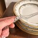 6 Deep Plates Limoges Porcelain Harreau Fluted Edge Neo-Classical