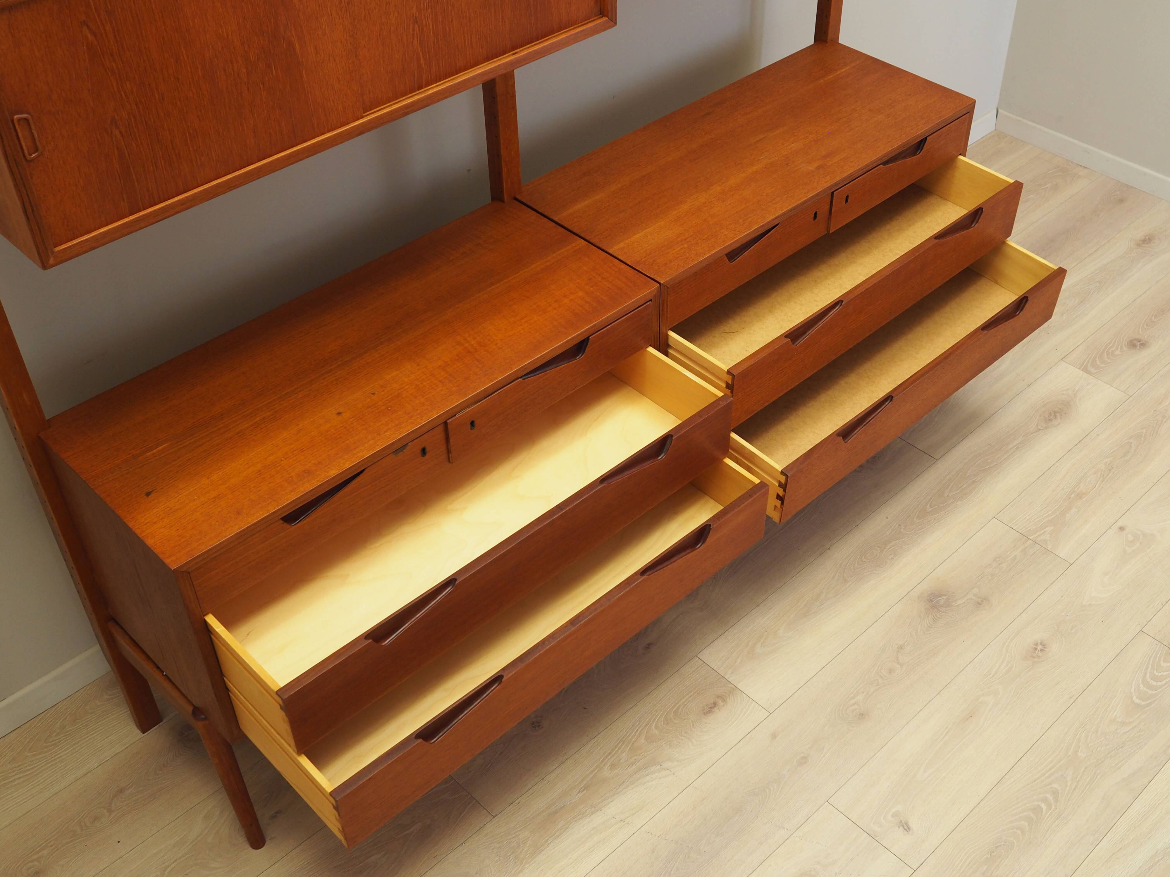 Teak wall unit, Norwegian design, 1960s, designer: Kjell Riise, production: