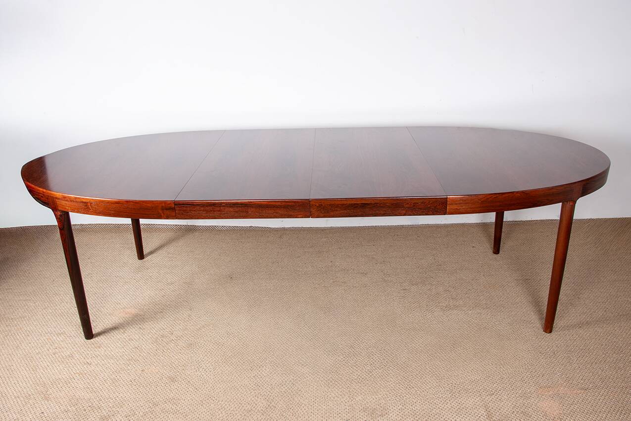 Table de repas, ovale, extensible, Danoise en Palissandre, Harry Østergaard