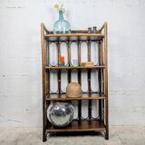 Brown rattan shelf