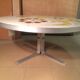 Round vintage coffee table with ceramic tray - 70s