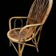Rattan set of Provençal armchair and chair from the 60s