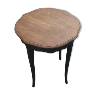 Healed solid oak style Louis XV duck blue base.