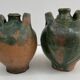 Set of 2 brissard carboys, varnished earth from the eure valley