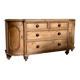 Buffet anglais demi-lune, 2 portes et 4 tiroirs en bois clair, 1930