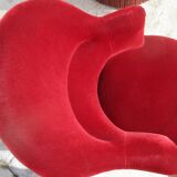 Pair of red velvet toad chairs