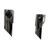 Pair of vintage wall lights, chrome metal, France, 1970.
