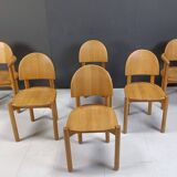 Rainer Daumiller pine wood dining chairs for Hirtshals Savvaerk set of 6, 1