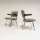 Gray upholstered designer armchair attributed to Gispen, 1960s