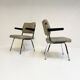Gray upholstered designer armchair attributed to Gispen, 1960s