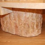 Coffee table with travertine veneer by Maitland-smith, 1970s
