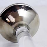 Candle holder in silver metal and lucite