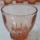 Set of 10 art deco pink glass wine/water glasses