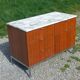 Florence Knoll buffet in wood and marble with chrome legs from the 1970s.