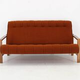 1970s Three Seater Beech Sofa, Czechoslovakia