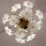 Charming Murano Candlestick White Flowers, 1970