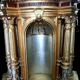 Superb early 19th century church tabernacle in gilded stuccoed wood