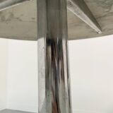 60s marble table with chrome cross base