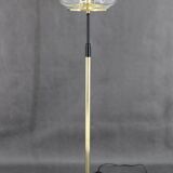 1970s Pair of Glass Brass Floor Lamps by Kamenicky Senov , Czechoslovakia