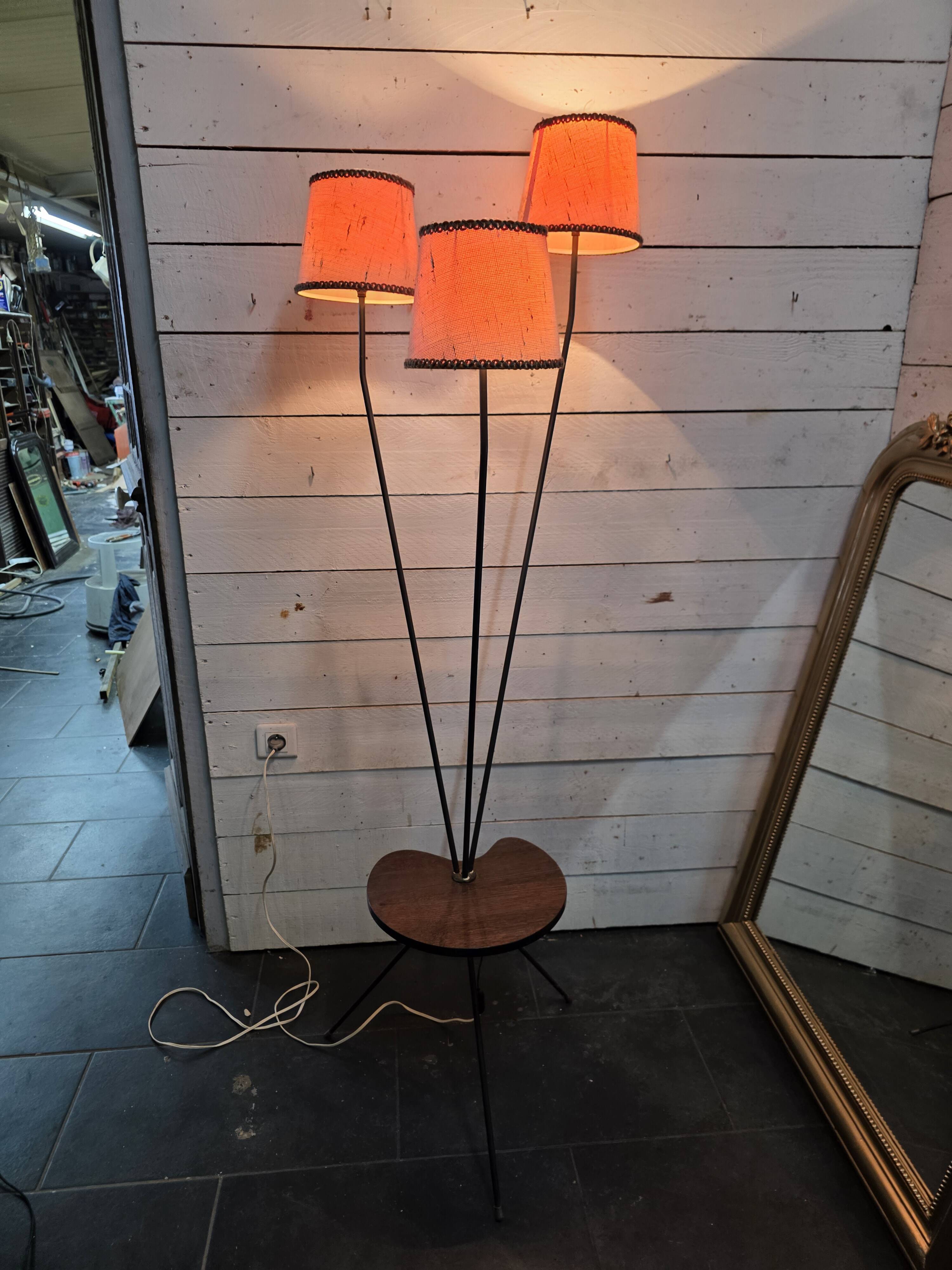 1950s/60s tripod floor lamp with 3 lights.