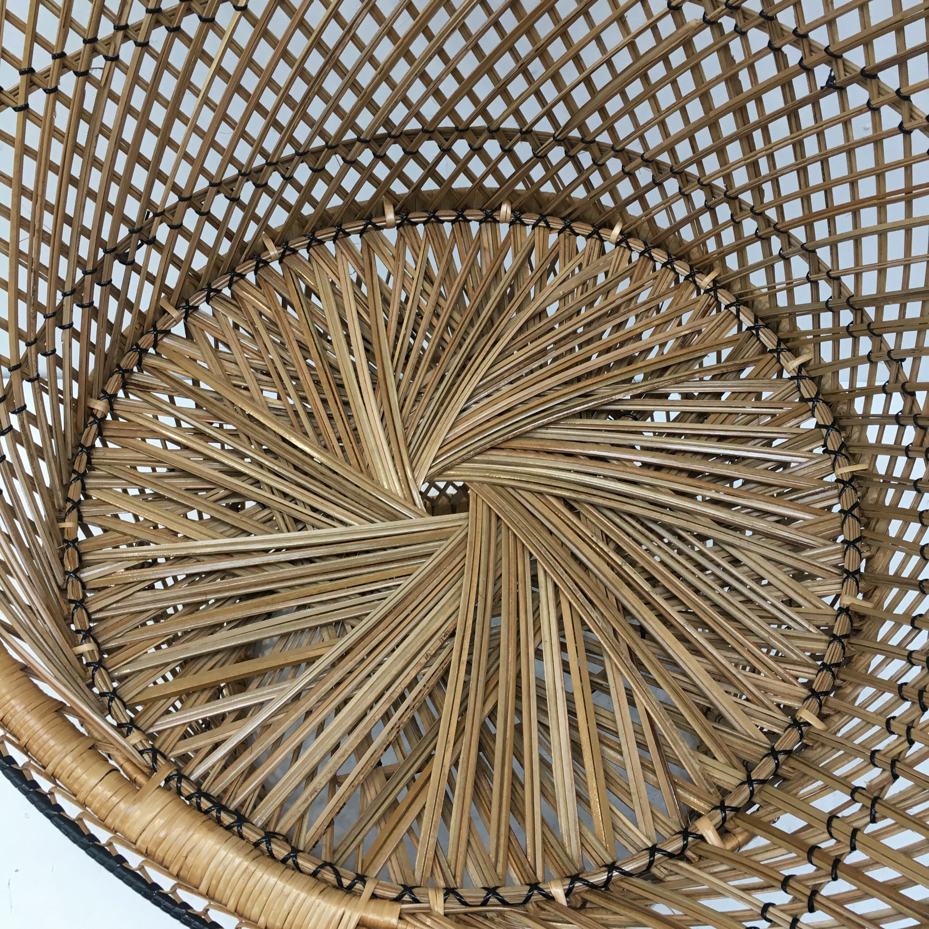 Emmanuelle armchair in rattan and braided buri