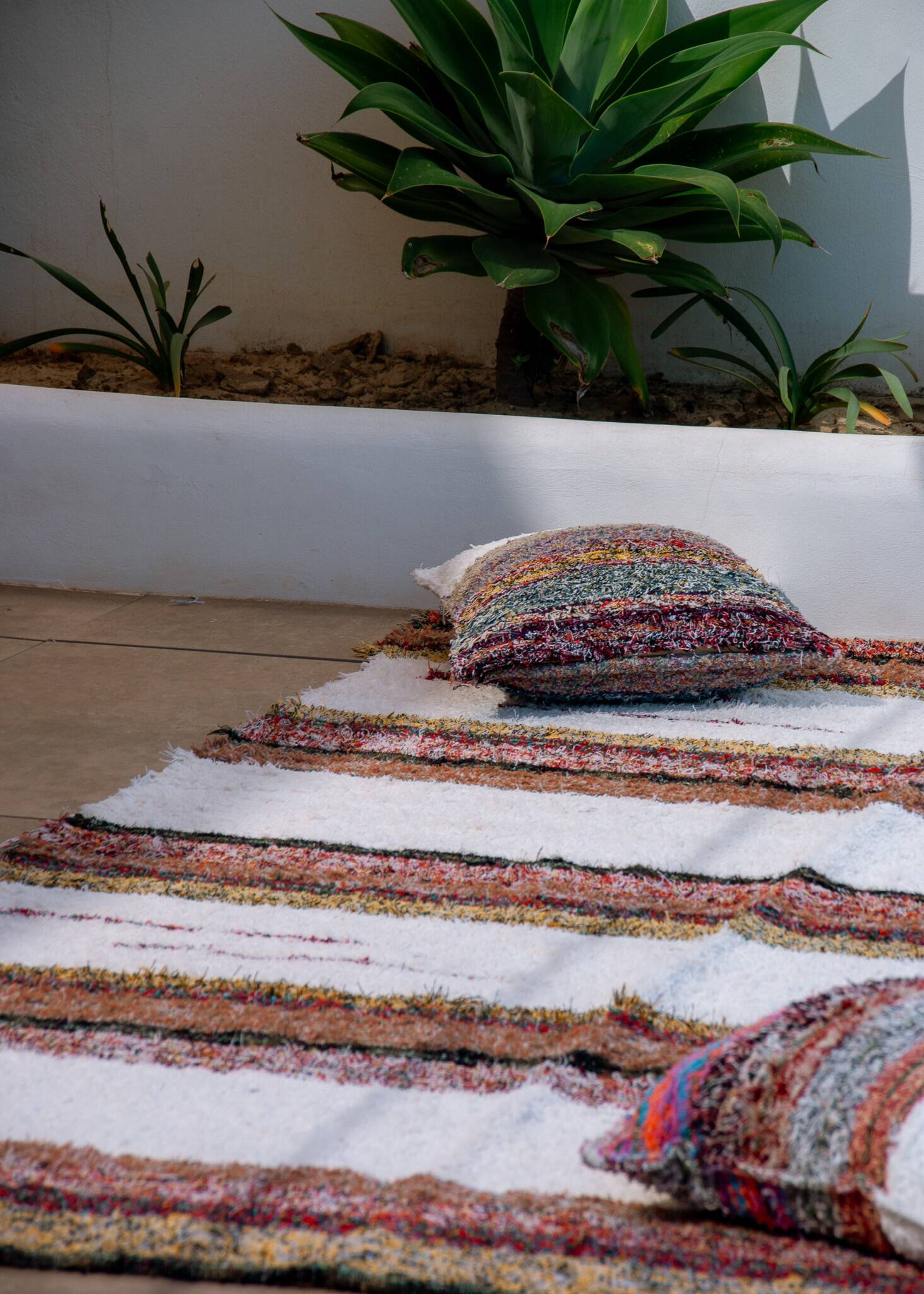Handmade recycled cotton rug - Multicolor