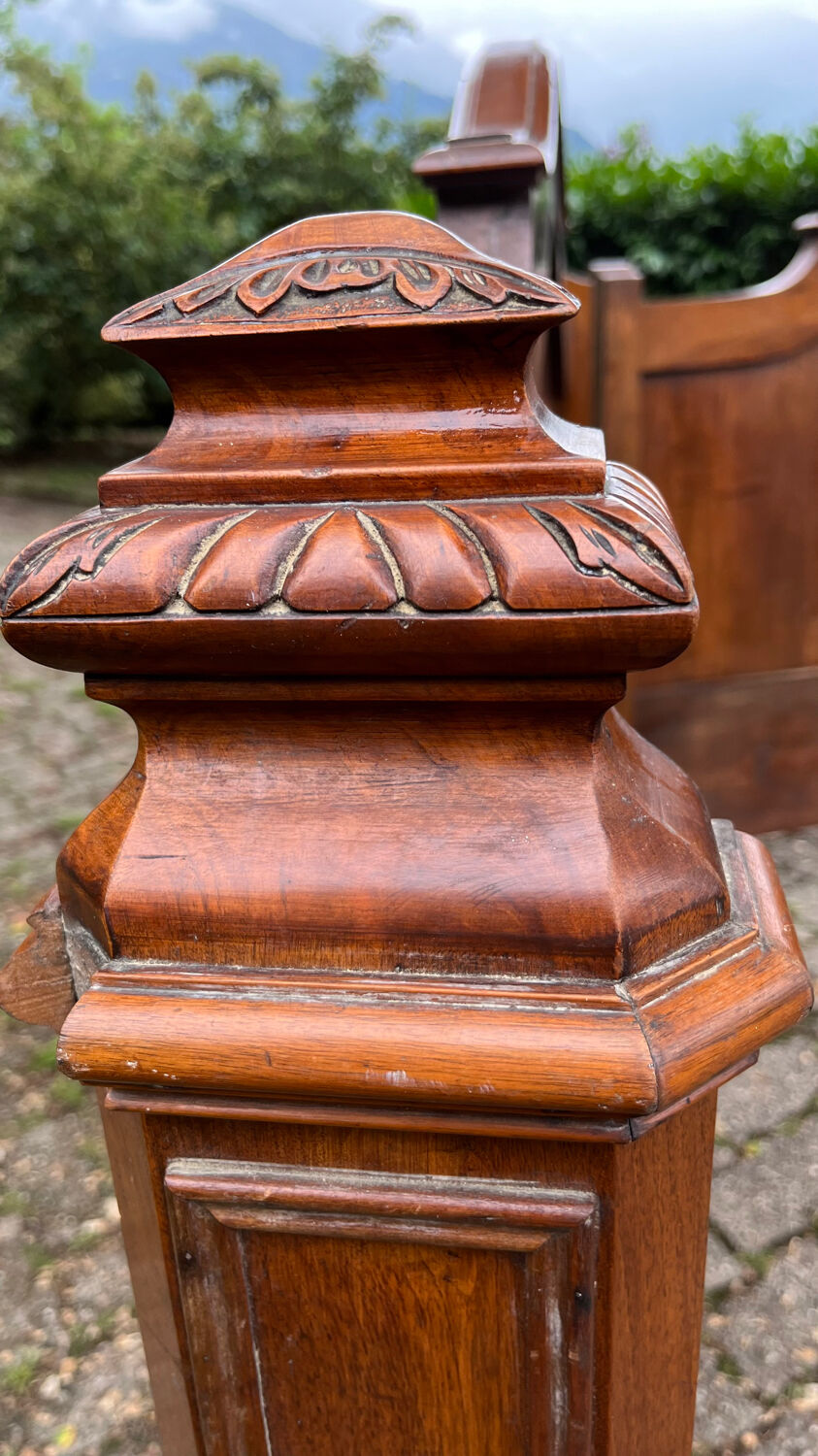 Antique solid walnut boat headboards
