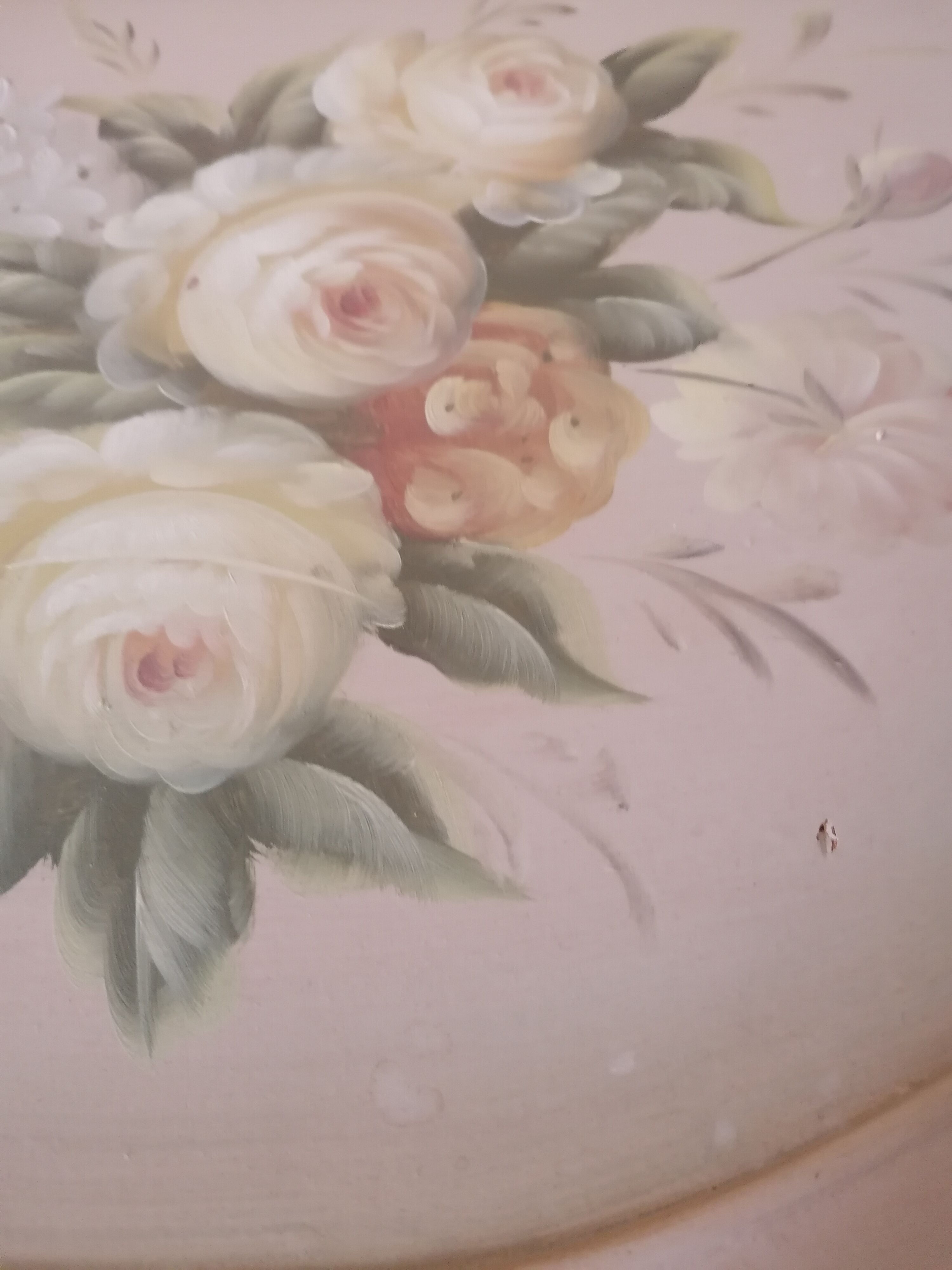 Half-moon box painted wood