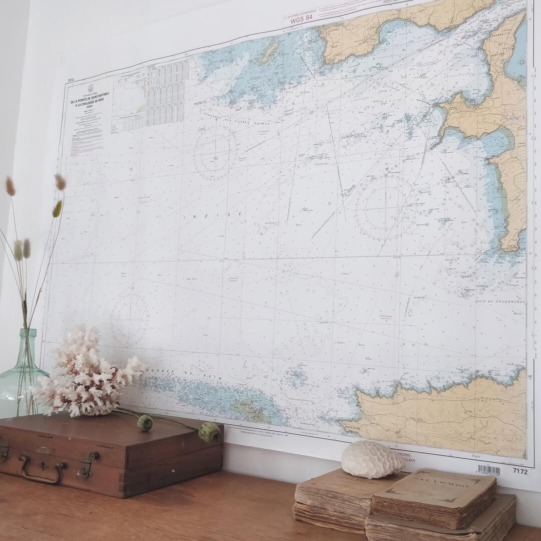 Marine map tip of Brittany 119x86cm