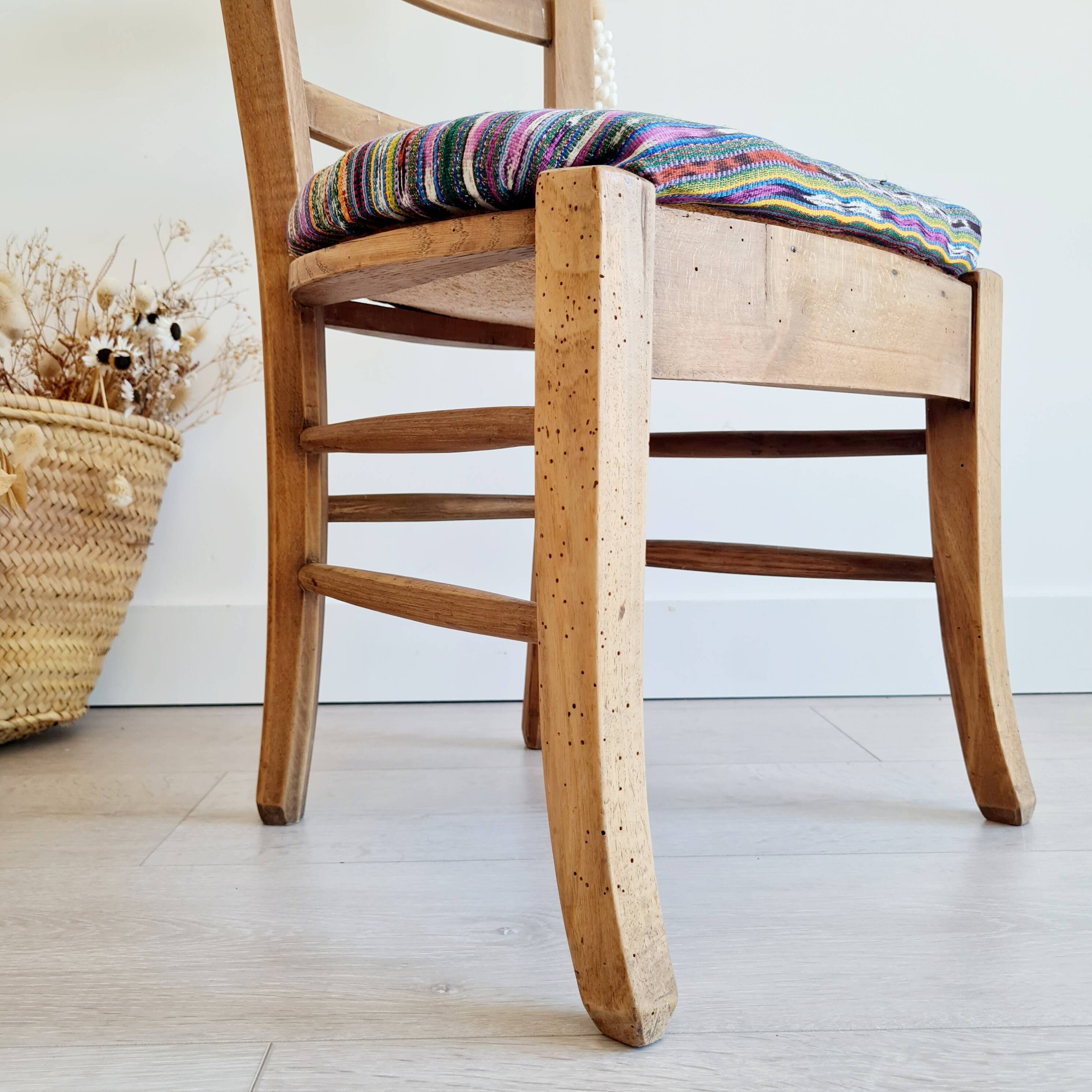 Antique upholstered wooden chair