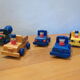 Lot de 5 véhicules de chantier bois