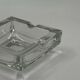 Vintage square ashtray in transparent glass