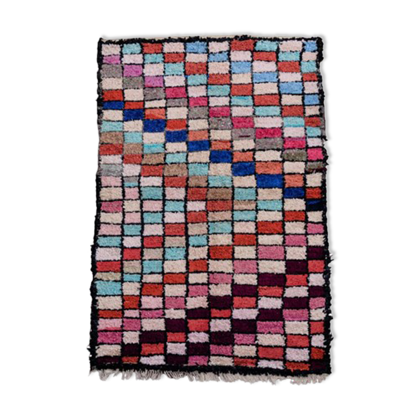 Berber carpet Boucherouite 165x265 cm