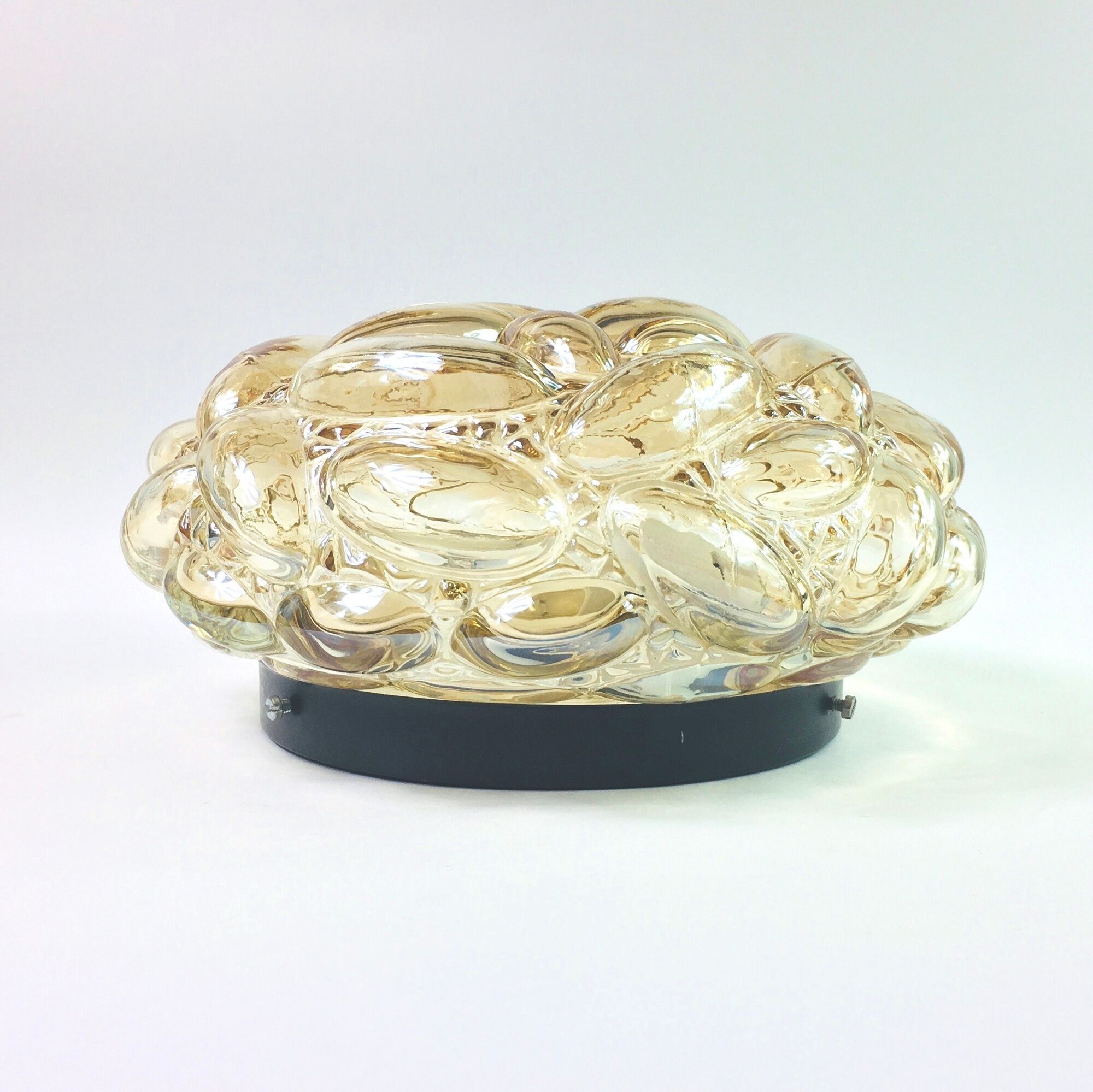Mid-century amber bubble ceiling lamp by Helena Tynell for Glashütte Limburg, 1960s