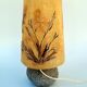 Granite lamp with triskell grave lampshade resin inclusion flowers 1960