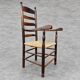 Early 20th century handcrafted and carved highback / ladder back chairs /
