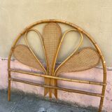 Headboard 2 people in rattan and vintage cannage