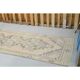 1970s vintage Turkish hand-knotted wool cotton pink runner rug 85x273