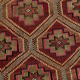 6x10 Geometric Pattern Vintage Kilim Rug, 188x309 Cm