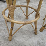 4 vintage rattan stools