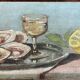 HSP painting Still life with oysters and lemon signed (to be deciphered) early X