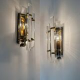 Crystal baguette wall lights from the 80s