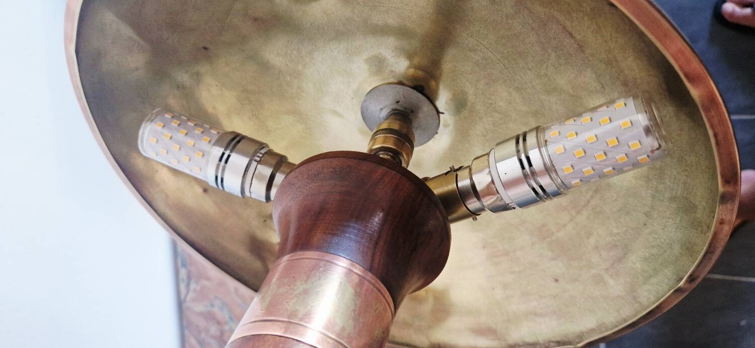 Art Deco style articulated lamp - Wood and brass - 1930s period