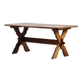 Table à manger en chêne brutaliste danois vintage