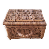Panier en osier artisanal, années 50