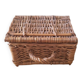 Handmade wicker basket, 1950s