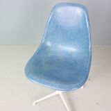 Charles & Ray Eames "La Fonda" Blue Fiberglass Chairs Herman Miller