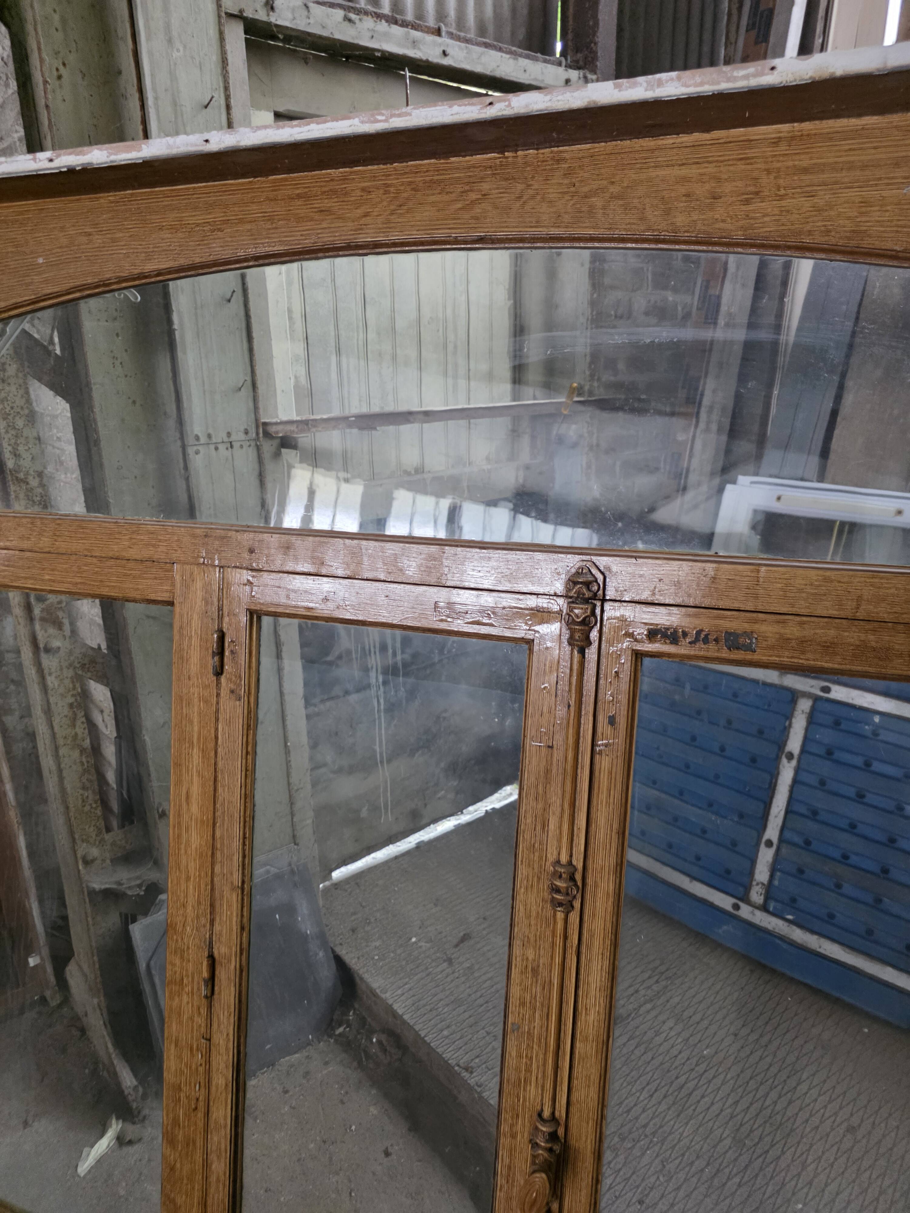 4 old solid oak windows from the early 20th century