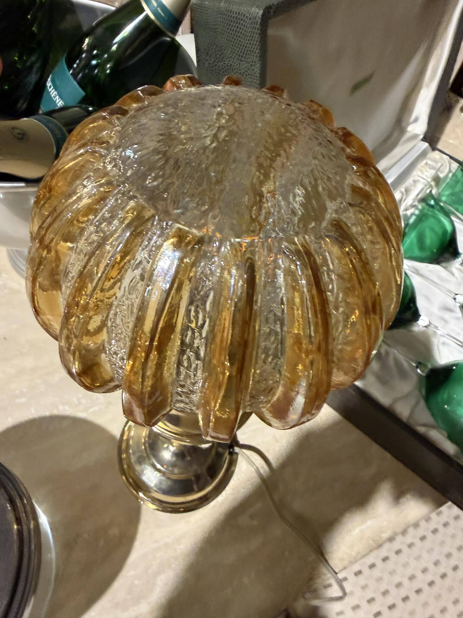 Art Deco lamp in brass and glass